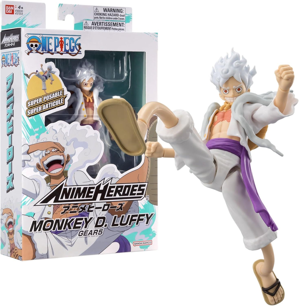 Anime Heroes Luffy Gear 5 Action Figure - 17cm Articulated Figure with Extra Accessories - Perfect Gift for One Piece Fans!