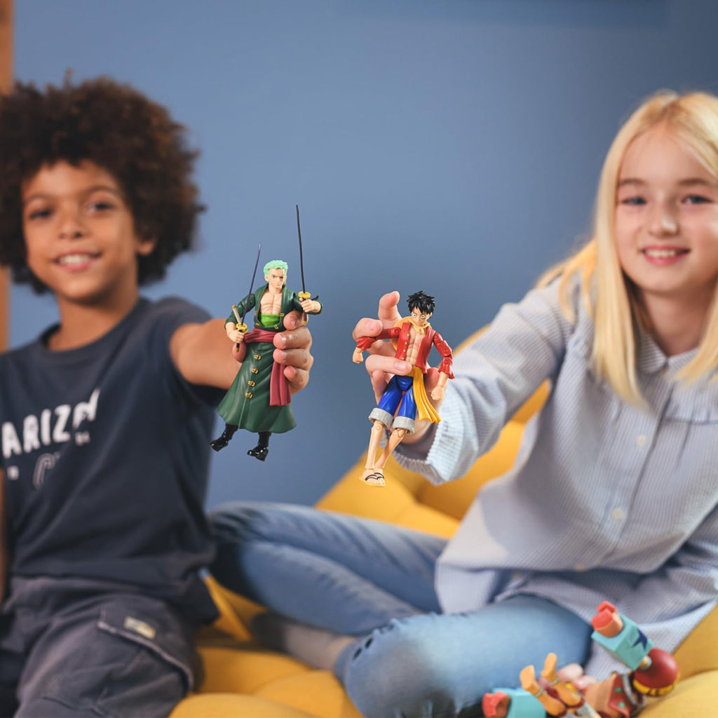 Anime Heroes Roronoa Zoro Action Figure - 17cm Articulated 3 Swords Style with Extra Accessories | One Piece Pirate Toy Collectible