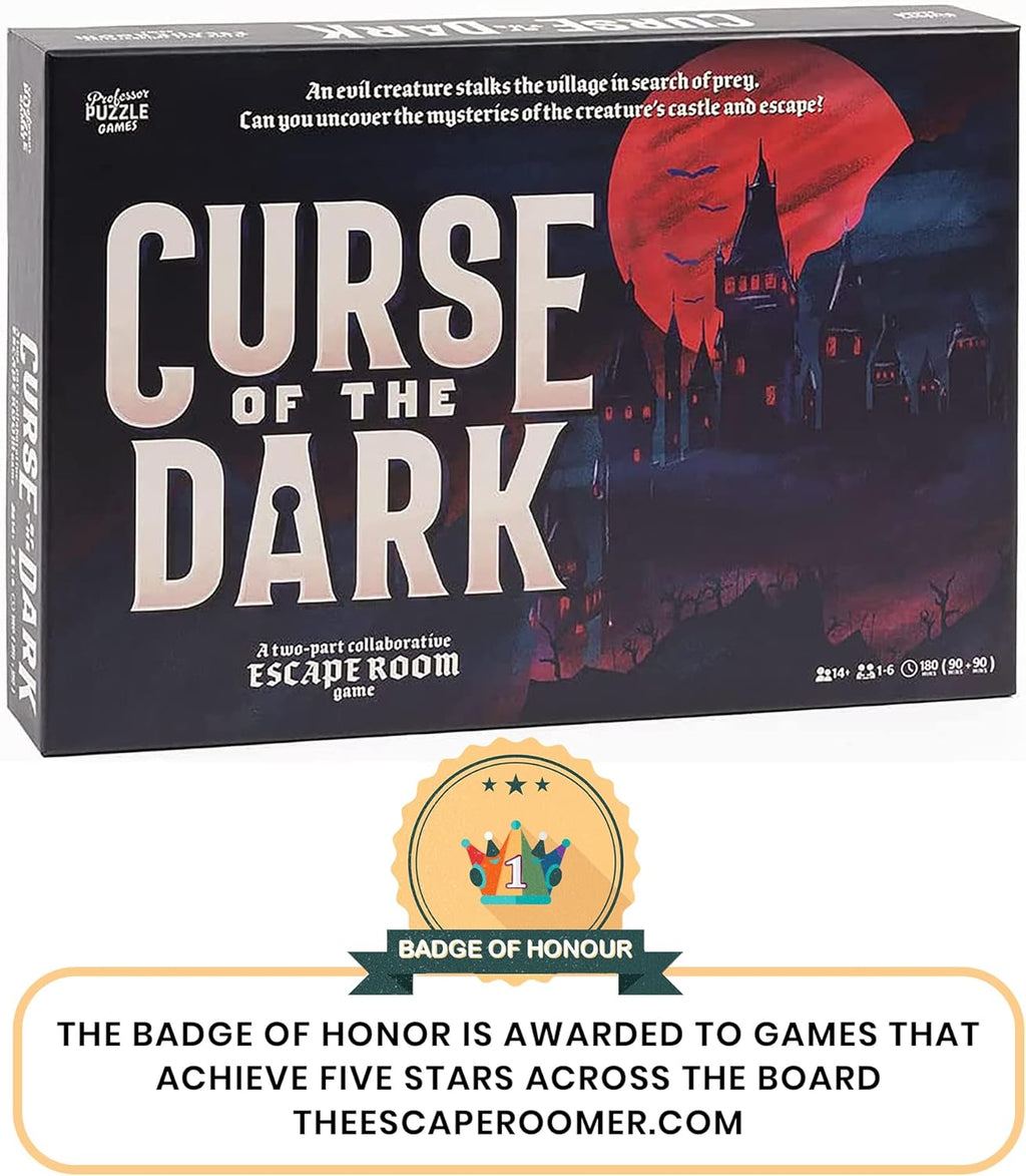 Curse of the Dark: Thrilling Escape Room Strategy Game for Ages 14+ for 1-6 Players - 180 Minutes of Immersive Fun!