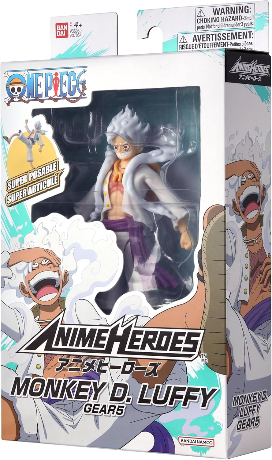 Anime Heroes Luffy Gear 5 Action Figure - 17cm Articulated Figure with Extra Accessories - Perfect Gift for One Piece Fans!