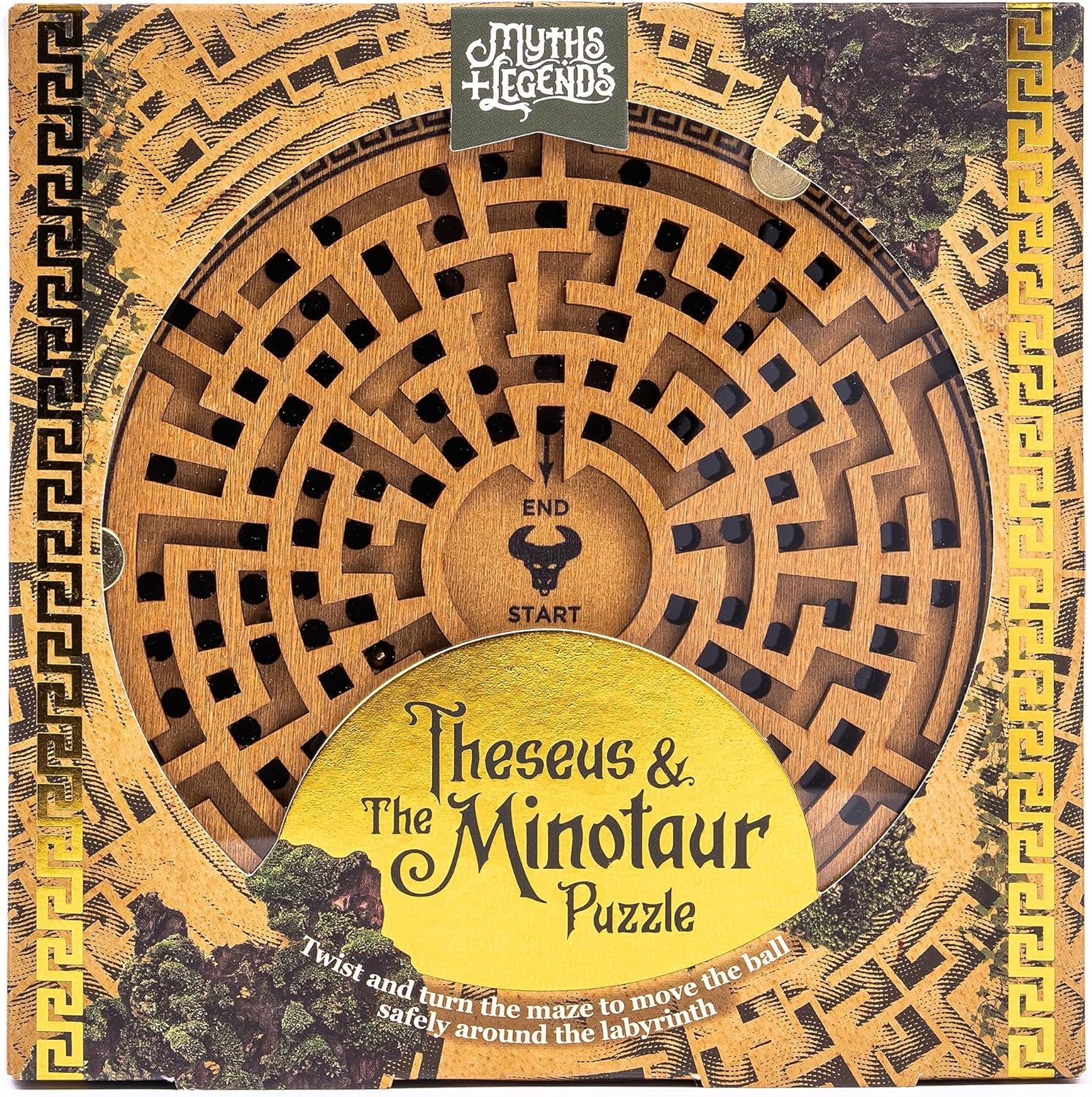Engaging Myths & Legends Theseus and the Minotaur Wooden Puzzle | Challenging Labyrinth Brainteaser for Adults & Teens