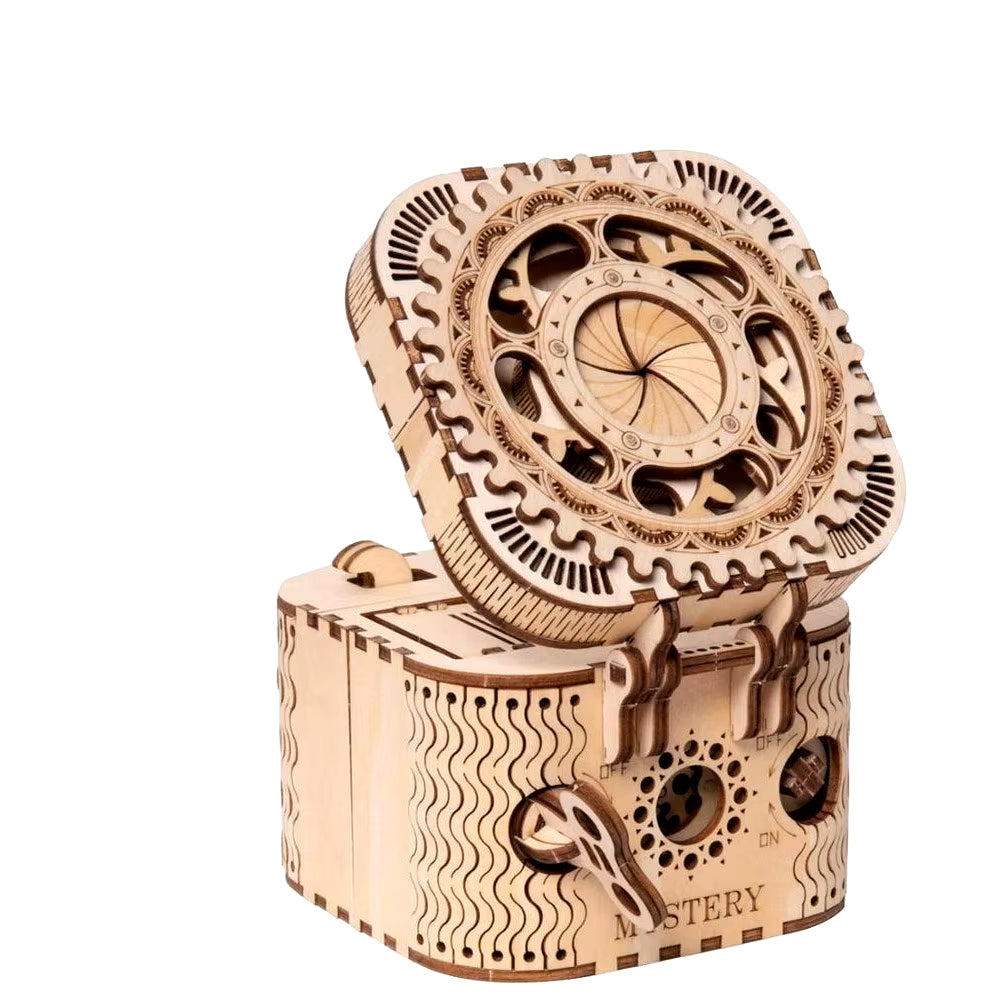 Unlock Creativity with the 123Pcs 3D Treasure Box Wooden Puzzle Game - Perfect DIY Gift for Kids, Teens, and Adults!