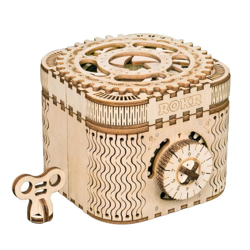 Unlock Creativity with the 123Pcs 3D Treasure Box Wooden Puzzle Game - Perfect DIY Gift for Kids, Teens, and Adults!