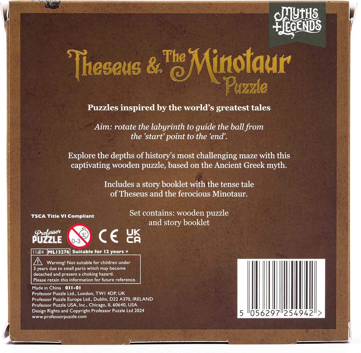 Engaging Myths & Legends Theseus and the Minotaur Wooden Puzzle | Challenging Labyrinth Brainteaser for Adults & Teens