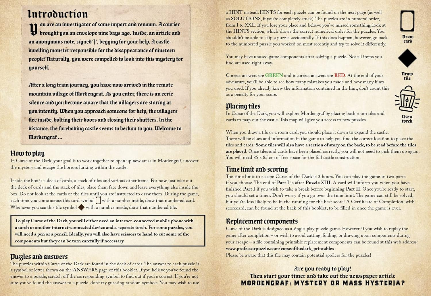 Curse of the Dark: Thrilling Escape Room Strategy Game for Ages 14+ for 1-6 Players - 180 Minutes of Immersive Fun!