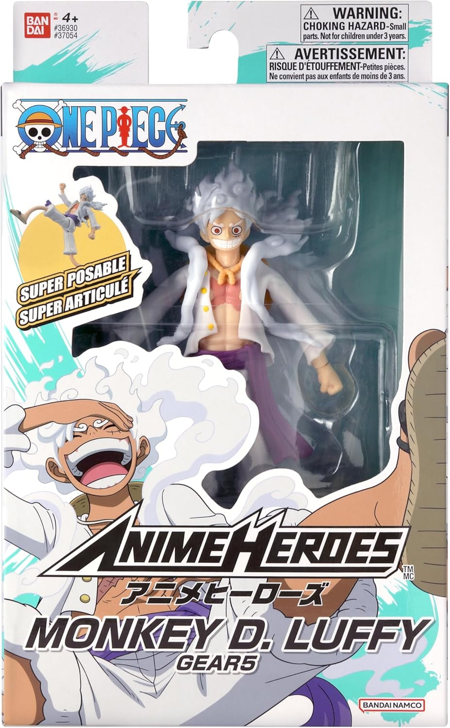 Anime Heroes Luffy Gear 5 Action Figure - 17cm Articulated Figure with Extra Accessories - Perfect Gift for One Piece Fans!