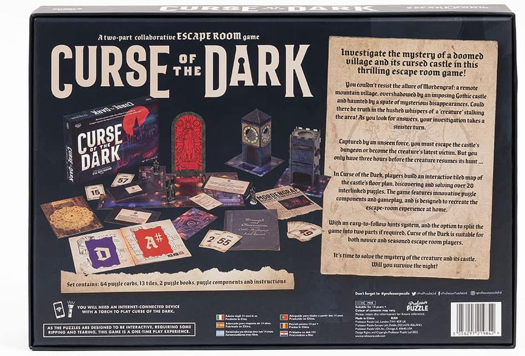 Curse of the Dark: Thrilling Escape Room Strategy Game for Ages 14+ for 1-6 Players - 180 Minutes of Immersive Fun!