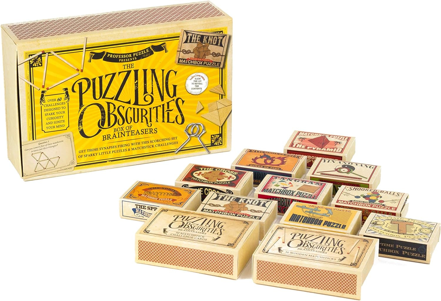 Puzzling Obscurities: 10 Matchbox Brainteasers & 50 Mind-Bending Challenges for Endless Fun!