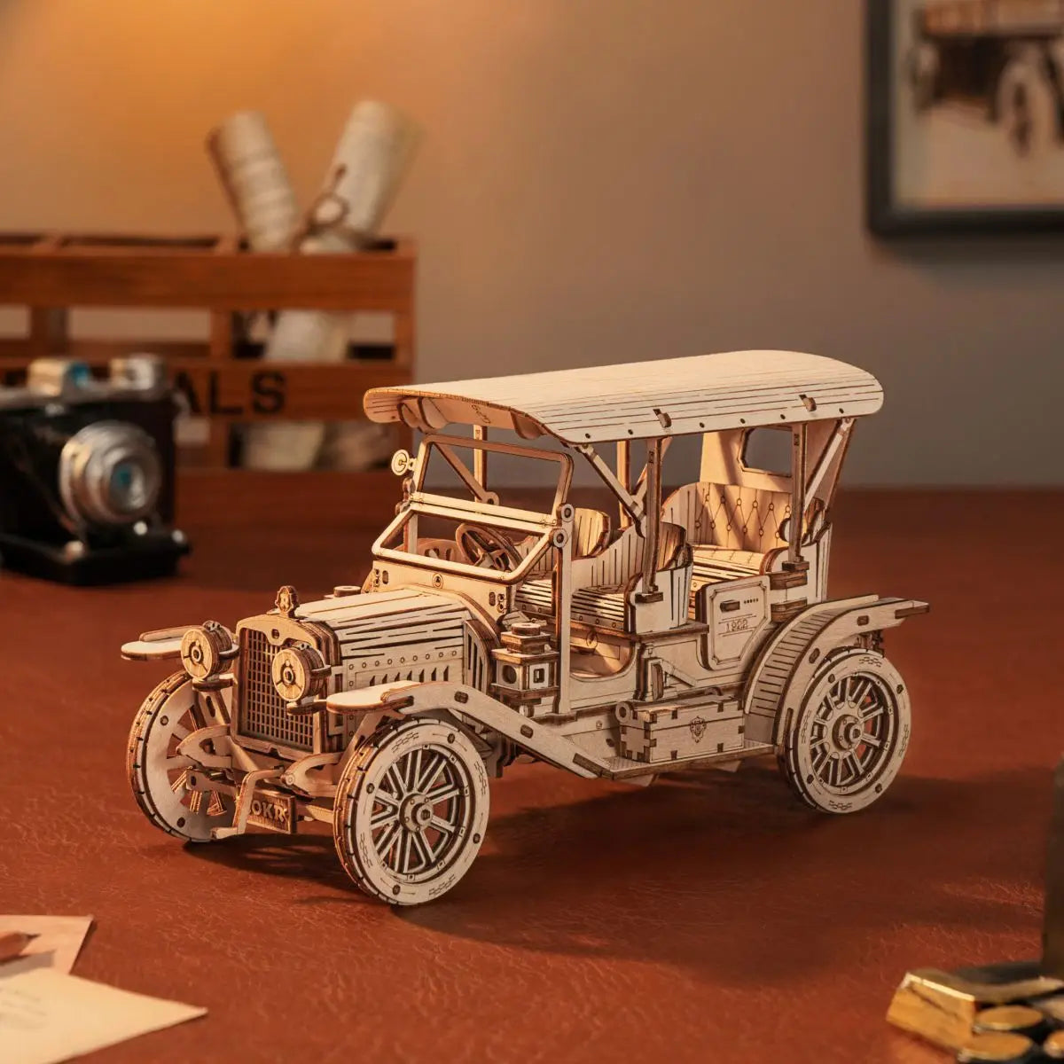 Rokr Classic Car 3D Wooden Puzzle - Build Your Own Vintage Masterpiece at 1:15 Scale