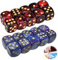 20 PCS Warhammer 40K Dice Set - Vibrant Blue and Red 16mm 6-Sided Dice for Board Games and Math Learning