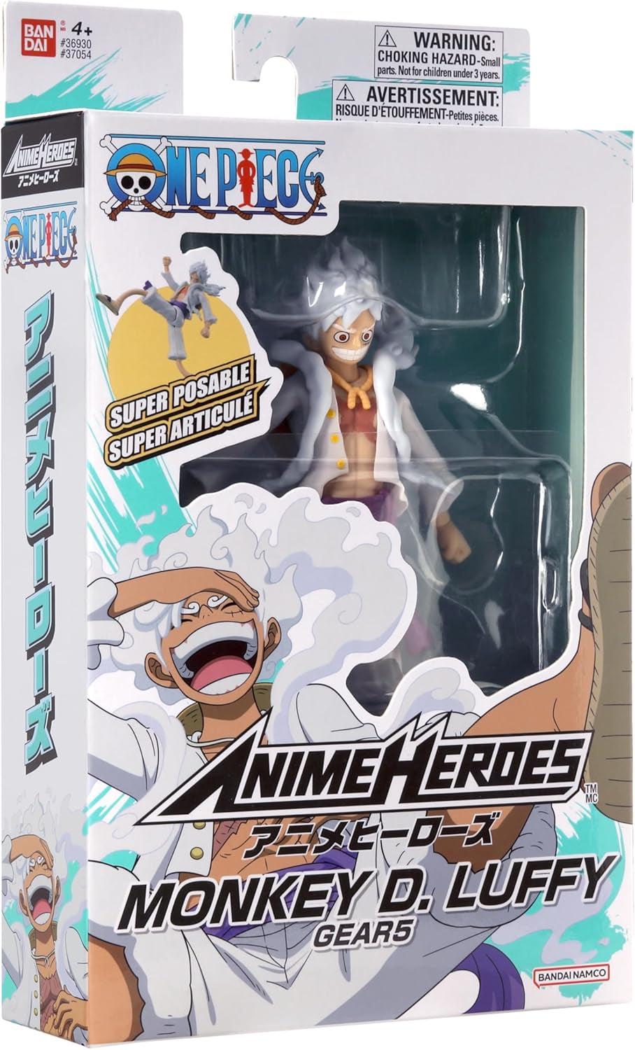Anime Heroes Luffy Gear 5 Action Figure - 17cm Articulated Figure with Extra Accessories - Perfect Gift for One Piece Fans!